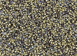 11/0 Miyuki Japanese Seed Beads with Czech Coating - Crystal Golden Rainbow