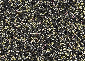11/0 Miyuki Japanese Seed Beads with Czech Coating - Black Vitrail