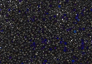 11/0 Miyuki Japanese Seed Beads with Czech Coating - Black Azuro Matte