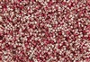 11/0 Miyuki Japanese Seed Beads with Czech Coating - White Opaque Funky Wine