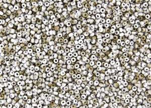 11/0 Miyuki Japanese Seed Beads with Czech Coating - White Opaque Valentinite Matte