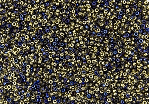 11/0 Miyuki Japanese Seed Beads with Czech Coating - Black California Blue