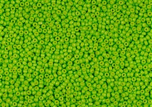 11/0 Miyuki Japanese Seed Beads - Duracoat Dyed Opaque Bright Lime Green #D4471