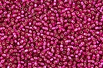 15/0 Miyuki Japanese Seed Beads - Hot Pink Silver Lined Square Hole #40