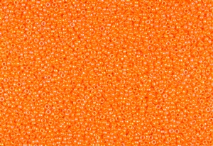 15/0 Miyuki Japanese Seed Beads - Opaque Light Orange Rainbow #473
