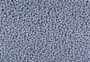 15/0 Miyuki Japanese Seed Beads - Opaque Grey Rainbow #489