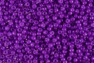 15/0 Miyuki Japanese Seed Beads - Dyed Opaque Mardi Gras Purple Luster #1379L