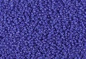 15/0 Miyuki Japanese Seed Beads - Dyed Opaque Iris Flower Blue Luster #1486L