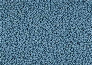 15/0 Miyuki Japanese Seed Beads - Opaque Seafoam Blue Luster Matte #2029