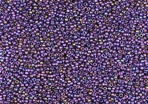 15/0 Miyuki Japanese Seed Beads - Transparent Galactic Purple Iris #2292