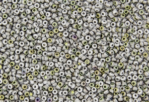 15/0 Miyuki Japanese Seed Beads with Czech Coating - White Opaque Vitrail Matte