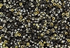 15/0 Miyuki Japanese Seed Beads with Czech Coating - Black Marea