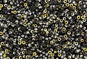 15/0 Miyuki Japanese Seed Beads with Czech Coating - Black Marea