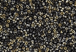 15/0 Miyuki Japanese Seed Beads with Czech Coating - Black Valentinite Matte
