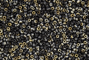 15/0 Miyuki Japanese Seed Beads with Czech Coating - Black Valentinite Matte
