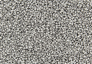 15/0 Miyuki Japanese Seed Beads with Czech Coating - Aluminum Silver