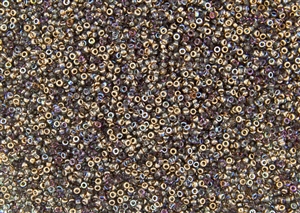 15/0 Miyuki Japanese Seed Beads with Czech Coating - Crystal Copper Rainbow