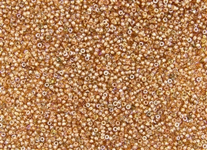 15/0 Miyuki Japanese Seed Beads with Czech Coating - Crystal Orange Rainbow