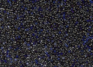 15/0 Miyuki Japanese Seed Beads with Czech Coating - Black Azuro