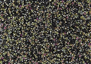 15/0 Miyuki Japanese Seed Beads with Czech Coating - Black Vitrail