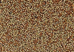 15/0 Miyuki Japanese Seed Beads with Czech Coating - Black California Gold Rush