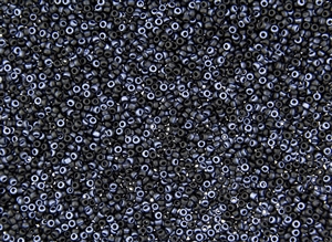 15/0 Miyuki Japanese Seed Beads with Czech Coating - Black Lagoon Matte