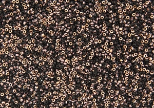 15/0 Miyuki Japanese Seed Beads with Czech Coating - Black Capri/Apollo Matte