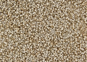 15/0 Miyuki Japanese Seed Beads with Czech Coating - White Opaque Celsian Matte