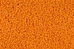 15/0 Miyuki Japanese Seed Beads - Duracoat Dyed Opaque Kumquat Orange #D4454