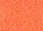 6/0 Matsuno Japanese Seed Beads - Luminous Orange Lined Crystal #205