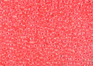 6/0 Matsuno Japanese Seed Beads - Luminous Coral Lined Crystal #206