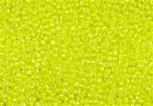 6/0 Matsuno Japanese Seed Beads - Luminous Neon Yellow Lined Crystal #206C