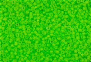 6/0 Matsuno Japanese Seed Beads - Milky Neon Green Frosted #F206B