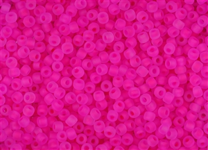 6/0 Matsuno Japanese Seed Beads - Milky Blaze Pink Frosted #F209D