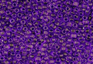 6/0 Matsuno Japanese Seed Beads - Frosted Bodacious Purple Bronze Luster #F222B
