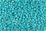 6/0 Matsuno Japanese Seed Beads - Opaque Turquoise Rainbow Matte #F430R