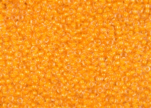 8/0 Matsuno Japanese Seed Beads - Luminous Apricot Lined Crystal #202A