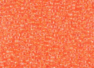 8/0 Matsuno Japanese Seed Beads - Luminous Orange Lined Crystal #205