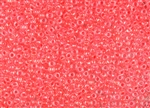 8/0 Matsuno Japanese Seed Beads - Luminous Coral Lined Crystal #206