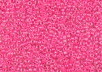 8/0 Matsuno Japanese Seed Beads - Luminous Hot Pink Lined Crystal #207A