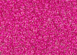 8/0 Matsuno Japanese Seed Beads - Luminous Pink Yarrow Lined Crystal #209