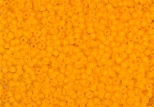 8/0 Matsuno Japanese Seed Beads - Milky Neon Apricot Frosted #F202A