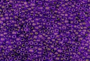 8/0 Matsuno Japanese Seed Beads - Frosted Bodacious Purple Bronze Luster #F222B