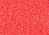 11/0 Matsuno Japanese Seed Beads - Luminous Neon Bright Coral Lined Crystal #206A