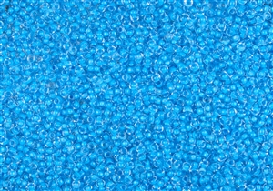 11/0 Matsuno Japanese Seed Beads -  Azure Blue Lined Crystal #221A