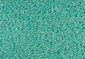 11/0 Matsuno Japanese Seed Beads - Green Ceylon Pearl #384