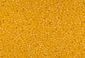 11/0 Matsuno Japanese Seed Beads - Opaque Sunflower Yellow Rainbow #404DR