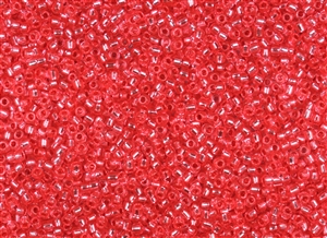 11/0 Matsuno Japanese Seed Beads - Hot Salmon Pink Silver Lined #801