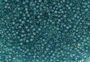 11/0 Matsuno Japanese Seed Beads - Teal / Blue Zircon Frosted Stardust #F323C