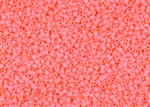 11/0 Matsuno Japanese Seed Beads - Opaque Electric Coral Frosted #F449L